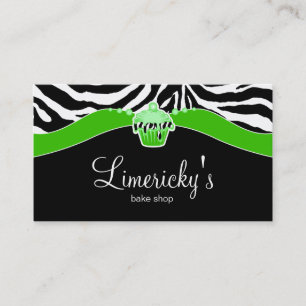 Bakery Lime Cupcake Zebra Animal Print Business Card
