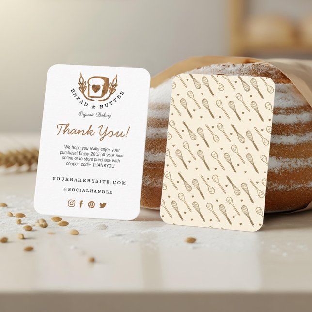 Bakery Loaf Of Bread Logo Thanks For Your Purchase Enclosure Card (Bakery Loaf Of Bread Logo Thanks For Your Purchase Enclosure Card)
