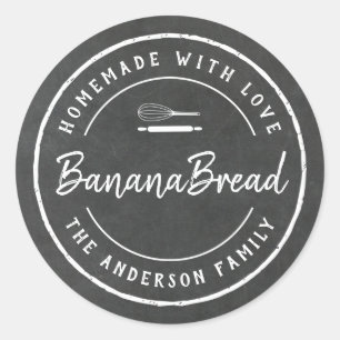 Bakery Logo Homemade Baking Gift Chalkboard Classic Round Sticker