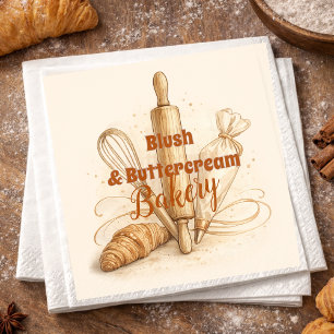 Bakery Logo Pastry Shop Branding Napkin