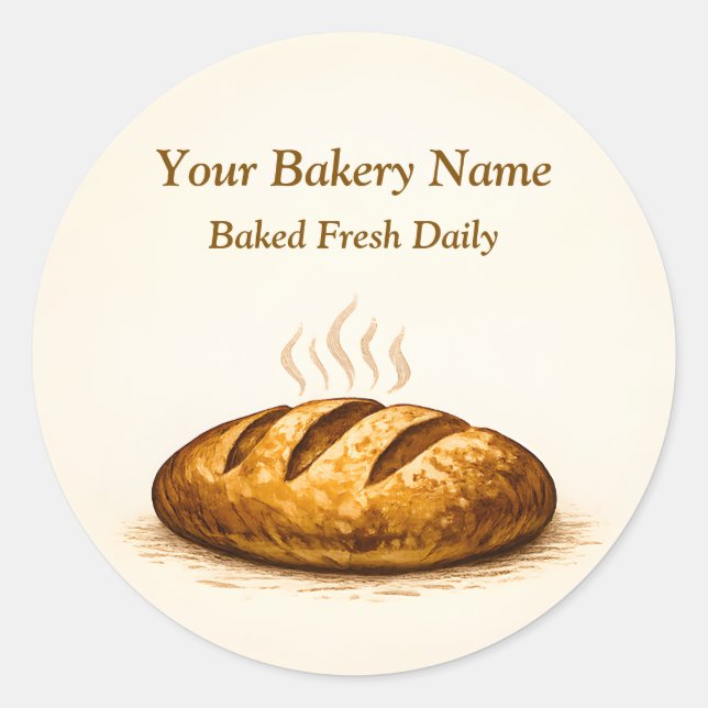 Bakery Logo Sticker - Custom Bread Icon Design (Front)