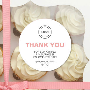Bakery Logo Thank You Classic Round Sticker
