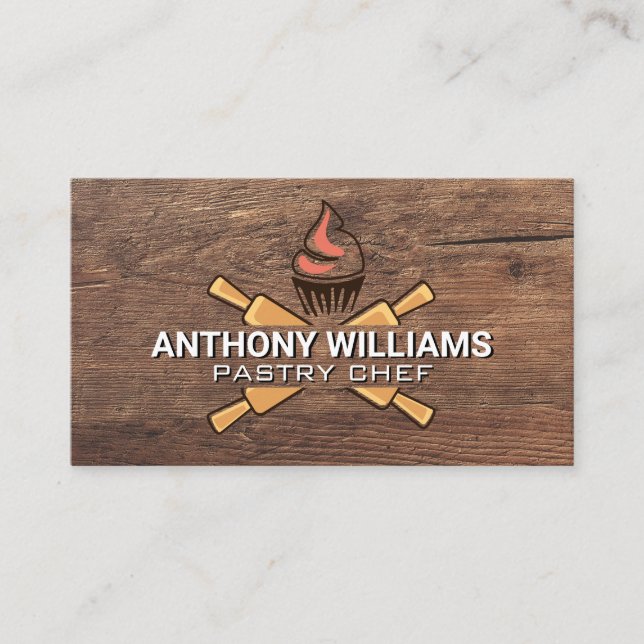 Bakery Logo | Wood Business Card (Front)