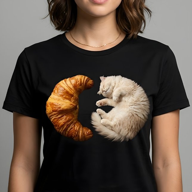 Bakery Lover Cat – Croissant Kitty T-Shirt (Creator Uploaded)