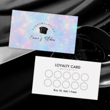 Bakery Loyalty Card Rainbow Holographic Bread Logo