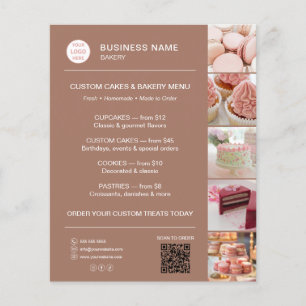 Bakery Menu Custom Logo QR Code