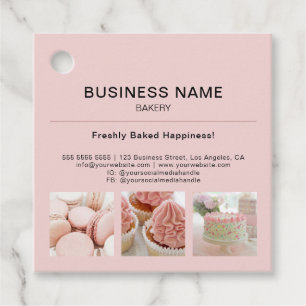 Bakery Minimal Pink Custom Photo Business Tag