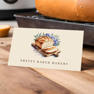 Bakery Modern Watercolor Bread  Business Card