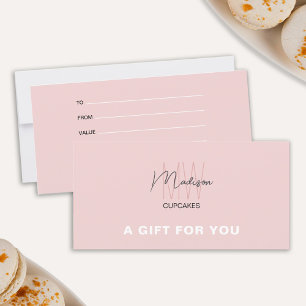 Bakery Monogram Logo Business Gift Certificate