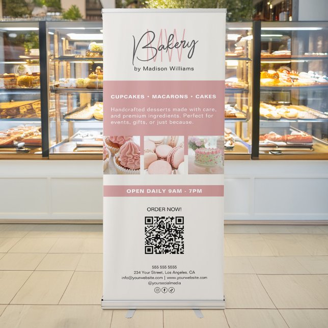 Bakery Monogram Logo Business Retractable Banner (Bakery Monogram Logo Business Retractable Banner)