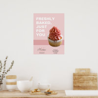 Bakery Monogram Logo Cupcake Photo Pink