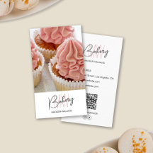 Bakery Monogram Logo Custom Photo QR White