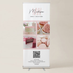 Bakery Monogram Logo Photo QR Business Retractable Banner