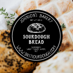 Bakery Name Sourdough Bread Loaf Vintage Label 
