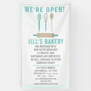 Bakery Open Teal Kitchen Food Business Restaurant Banner