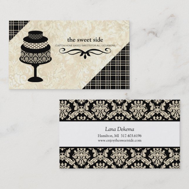 Bakery or Cake Designer Business Card (Front/Back)