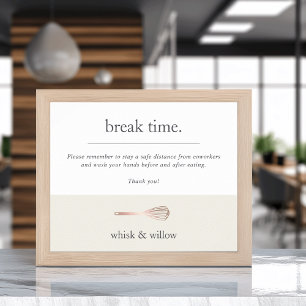 Bakery or Caterer Breakroom/Kitchen Covid Safety Poster