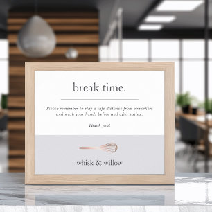 Bakery or Caterer Breakroom/Kitchen Covid Safety Poster