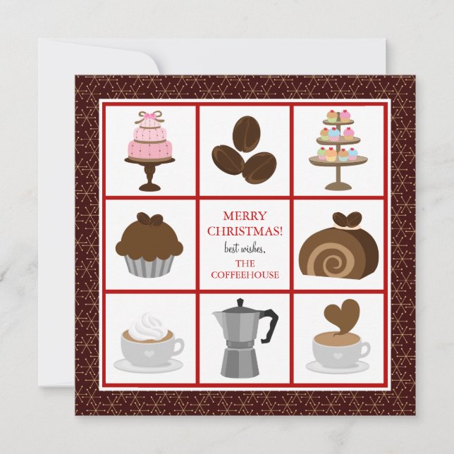 Bakery or Coffeehouse Business Christmas Cards (Front)