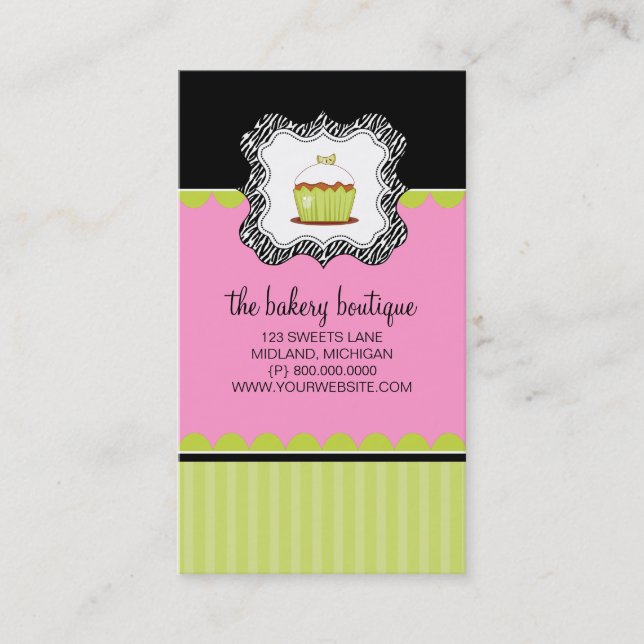 Bakery or Cupcake Shop Business Cards (Front)