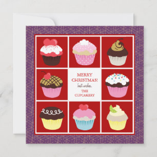 Bakery or Cupcake Shop Business Christmas Cards