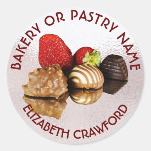 Bakery Or Pastry Sweets Cake Shop With Your Name Classic Round Sticker