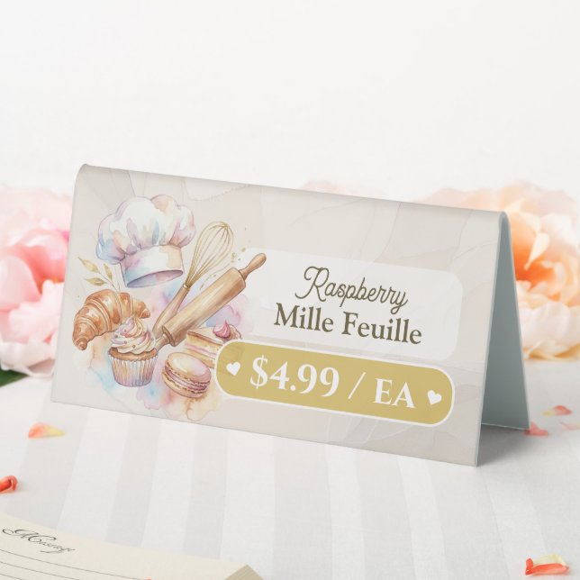 Bakery Pastry Baker Display Sign Label Price Tag (In SItu (Wedding))