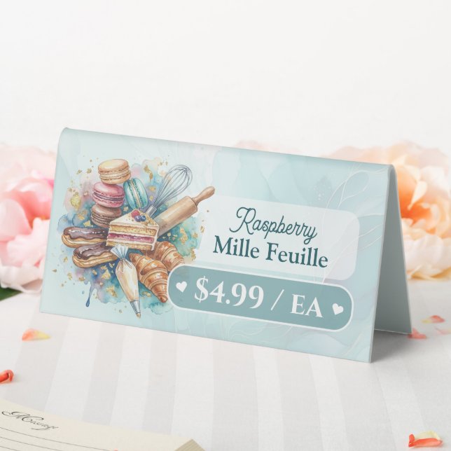 Bakery Pastry Baker Display Sign Label Price Tag (In SItu (Wedding))