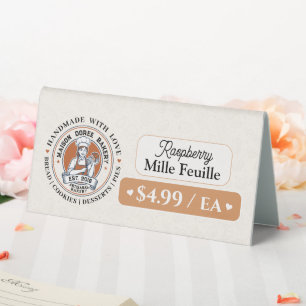 Bakery Pastry Baker Display Sign Label Price Tag