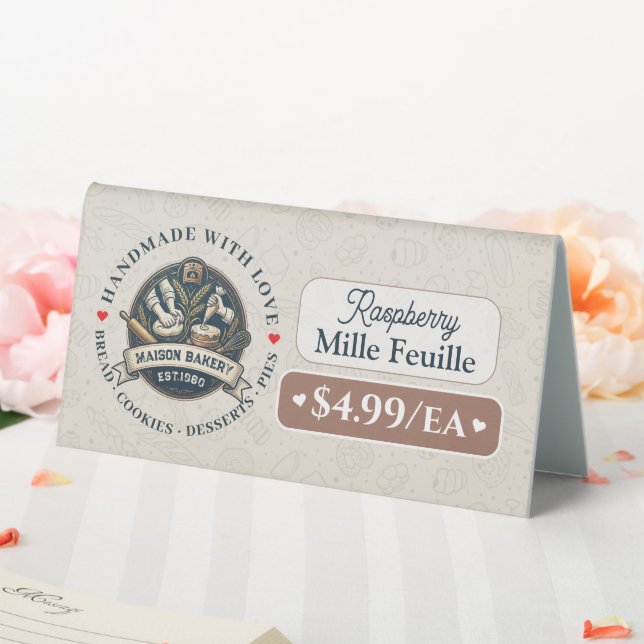 Bakery Pastry Baker Display Sign Label Price Tag (In SItu (Wedding))