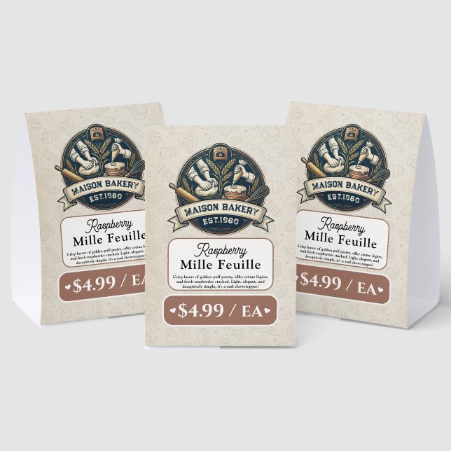 Bakery Pastry Baker Display Sign Label Price Tag (Insitu(Multi))