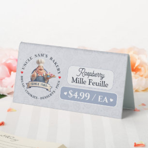 Bakery Pastry Baker Display Sign Label Price Tag
