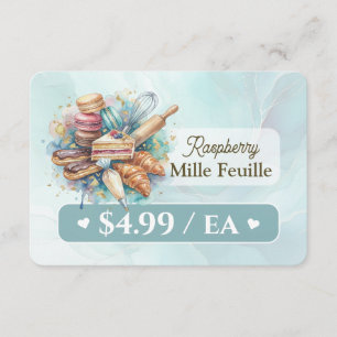 Bakery Pastry Baker Display Sign Label Price Tag Thank You Card