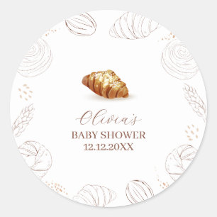Bakery Pastry Bun In The Oven Baby Shower  Classic Round Sticker