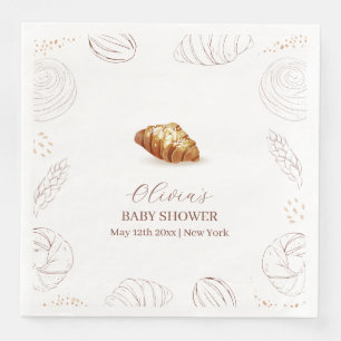 Bakery Pastry Bun In The Oven Baby Shower  Napkin