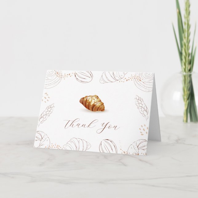 Bakery Pastry Bun In The Oven Baby Shower  Thank You Card (Front)