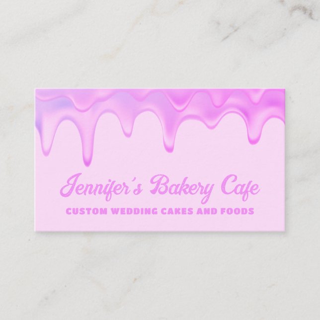 Bakery Pastry Chef Abstract purple Creamy Business Card (Front)