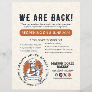 Bakery Pastry Chef Baking Catering Grand Reopening Flyer