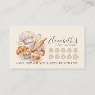 Bakery Pastry Chef Baking Catering Loyalty Punch Card