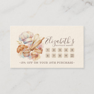 Bakery Pastry Chef Baking Catering Loyalty Punch Card