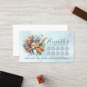 Bakery Pastry Chef Baking Catering Loyalty Punch Card