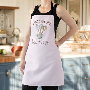 Bakery Pastry Chef Baking Utensil Pink Floral Apron