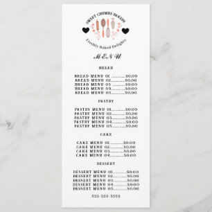 Bakery Pastry Chef Baking Utensils business Menu