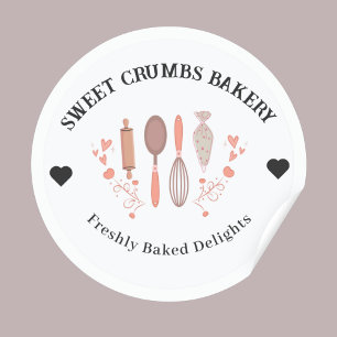  Bakery Pastry Chef Baking utensils  Classic Round Sticker