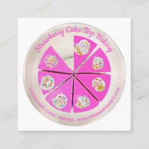 Bakery Pastry Chef Berry Cheesecake Square Business Card