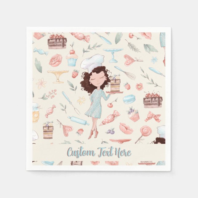 Bakery Pastry Chef Cake Decoration Personalised  Napkin (Front)