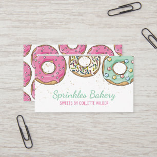 Bakery Pastry Chef Catering Sprinkle Doughnuts Business Card