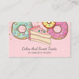 Bakery Pastry Chef Colourful Desserts Pink Business Card