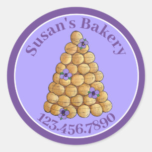 Bakery Pastry Chef Croquembouche Wedding Cake Food Classic Round Sticker