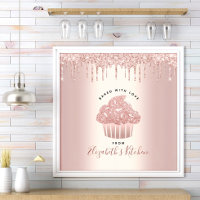 Bakery Pastry Chef Cupcake Rose Gold Glitter Drips